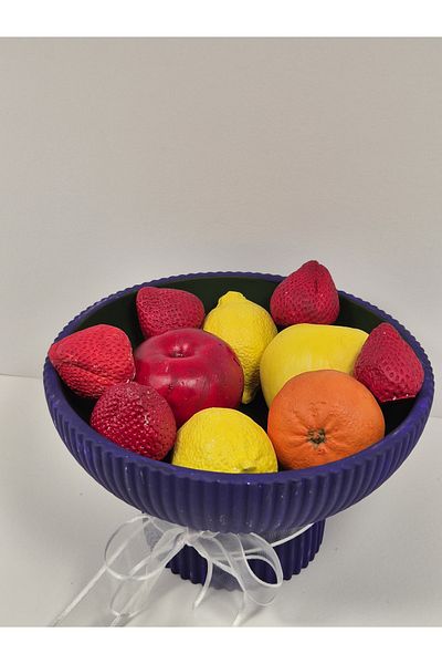 Home Alin Home Decoration - Handmade Stone Powder Purple Green Color Fruit Basket