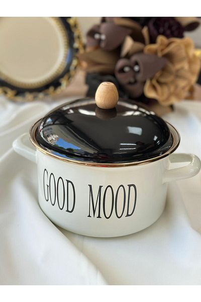MD MİMOZA DEKOR Enamel Motto Pot 20 cm