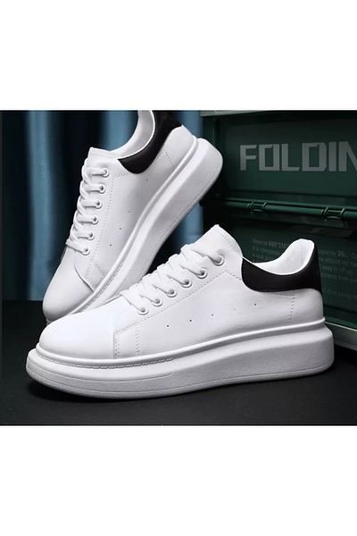 dehaine Adidasi Pentru Femei, Casual, Vip, Alb Cu Calcai Negru, 222
