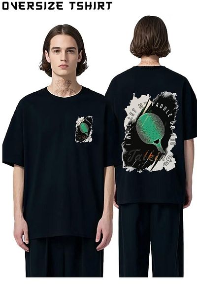 ZOKAWEAR Table Tennis Ping Pong Custom Back Printed Oversize T-Shirt