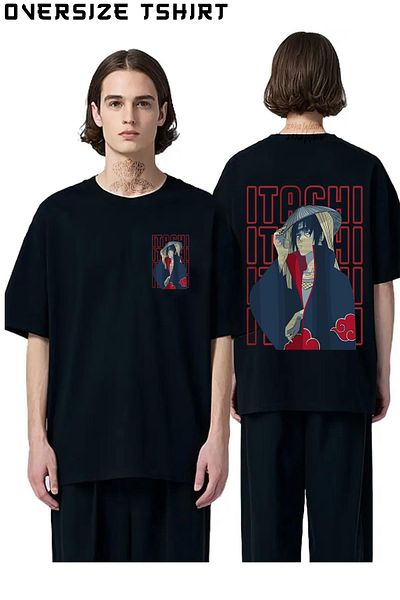ZOKAWEAR Uchiha Itachi Naruto Custom V3 Back Printed Oversize T-Shirt