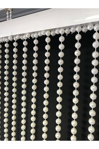 özdeğer home 80X180 White Pearl 1.5cm Spacing Plastic Chain Curtain Bead Curtain Door Curtain