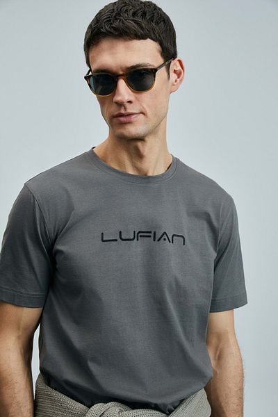 Lufian 111020250 Fusion Modern Graphic T-Shirt Ανδρικό T-shirt Καφέ