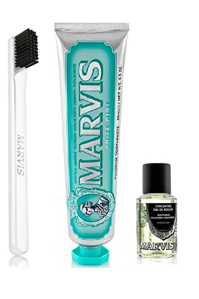 Marvis Anise Mint Diş Macunu 85 ml Yumuşak Diş Fırçası Konsantre Ağız Gargarası 30 ml
