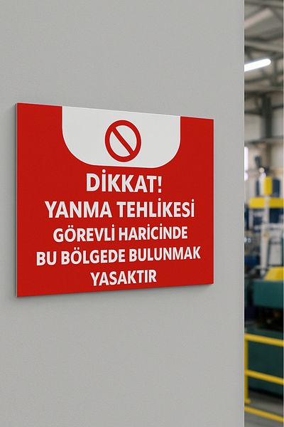 Happynesso "Attention! Prohibited to Be in This Area Outside the Fire Hazard Guard" Warning Sign 30X20 cm