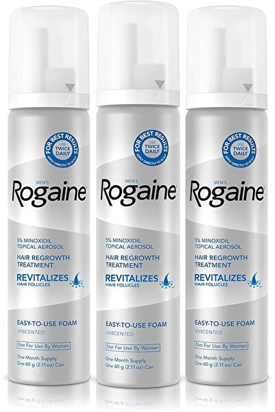 Rogaine علاج إعادة نمو الشعر للرجال، مينوكسيديل 5% رغوة موضعية، سهل الاستخدام...
