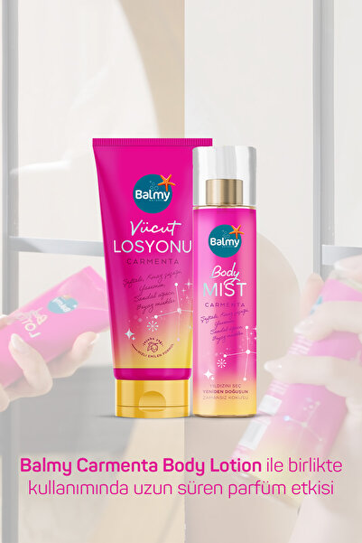 Balmy Carmenta Kadın Vücut Spreyi, Şeftali & Sandal Ağacı & Beyaz Misk 200 ml