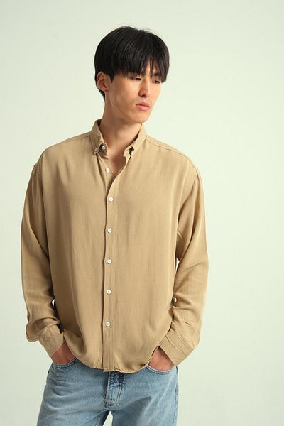 NGR Guava Viscose Draped Shirt Mink