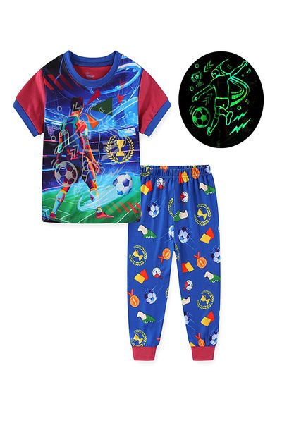 Babyqlo Glow Soccer Star in Action Pajama Set