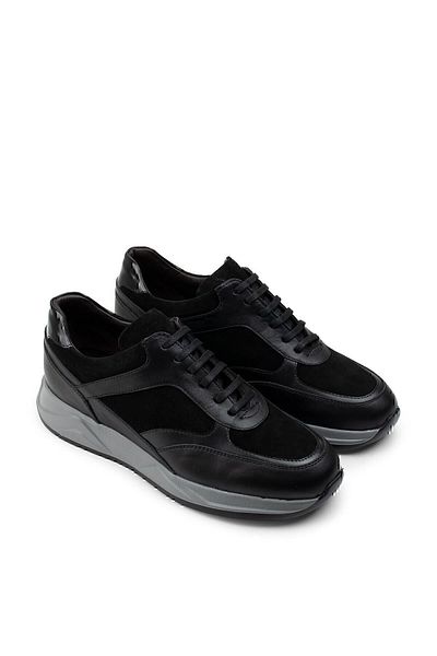 Deery Γνήσιο δέρμα Μαύρα Ανδρικά Παπούτσια Sneaker