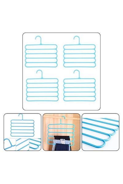 Evelise Mercaton Set, 12 Multifunctional Plastic Hangers with 5 Positions for Clothes and Accessories