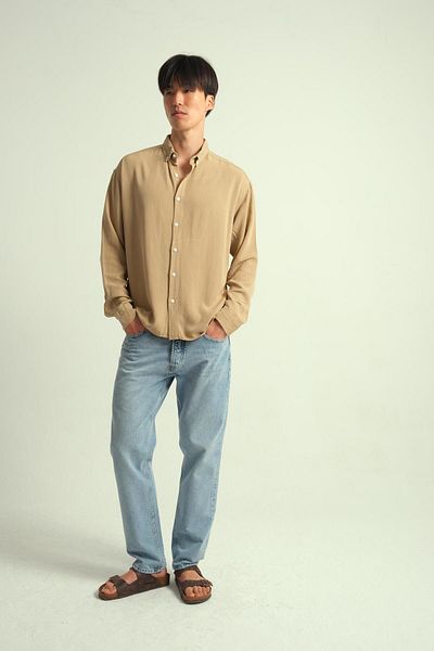 NGR Guava Viscose Draped Shirt Mink