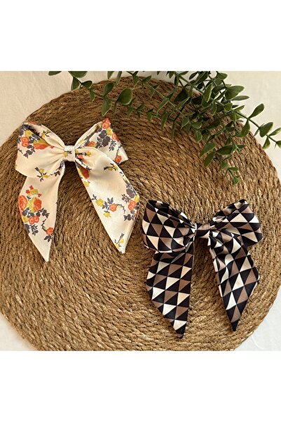 vikivin bebe 2'li Saten Otomatik Klips Fiyonk Toka Seti