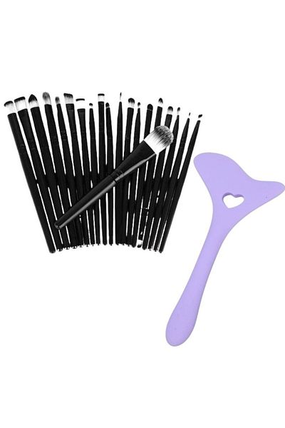 Evelise Professional Makeup Set with 20 Anti-Allergic Brushes and Multifunctional 4-in-1 Silicone