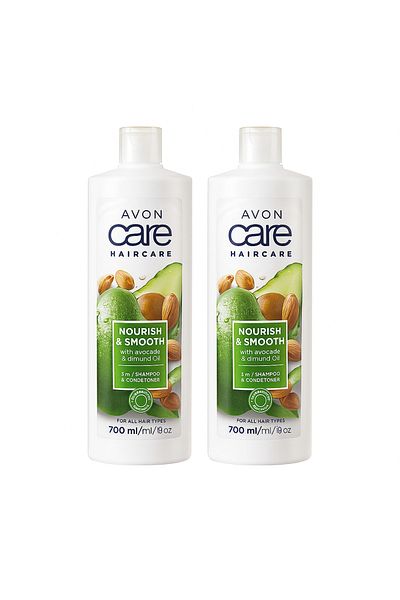 AVON Care Nourish & Smooth 2 in 1 Shampoo & Conditioner 700Ml (Pack of 3)