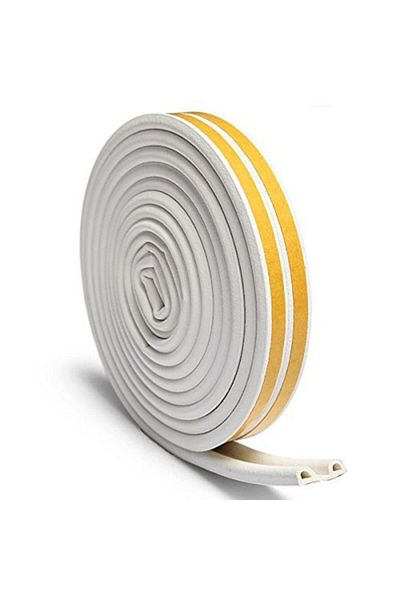 Evelise Bandă autoadezivă pentru etanșarea ușilor și ferestrelor, profil P, 9mm x 5,5mm, rezistență UV
