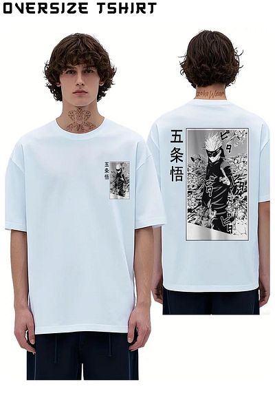 ZOKAWEAR Jujutsu Kaisen Satoru Gojo (Sensei̇) Custom Back Printed Oversize T-Shirt