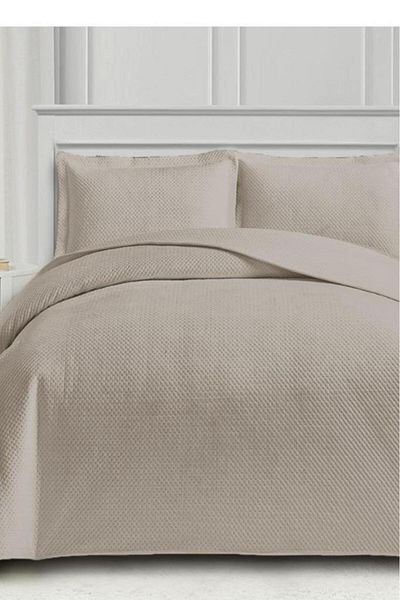 Çeyiz Diyarı Tuscany Double Luxury Velvet Bedspread Stone