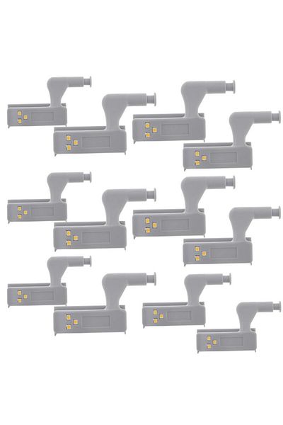 Evelise Set of 15 LED illuminated furniture hinges, Grey, 7.5 x 4 x 2 cm