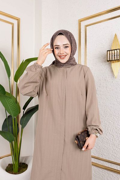 Tesettür Dünyası Hidden Zipper Large Size Suit Tsd250170 Mink
