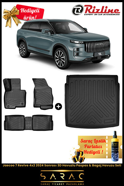 Rizline Jaecoo 7 Revive 4x2 2024 Sonrası Havuzlu Paspas & Bagaj Havuzu Seti+H...