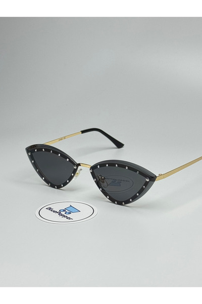 BluePepper Shine Black Sunglasses Cateye Frame Black Glass Color 60 Ekartman