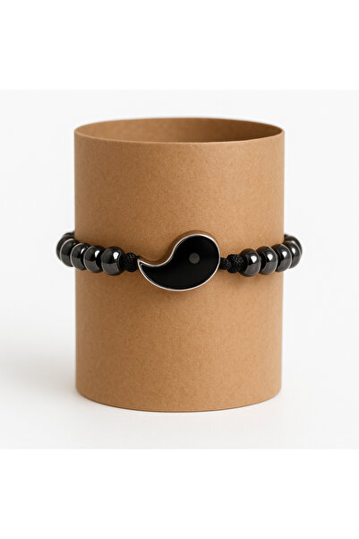 Puffy 2’li Arkadaş & Sevgili Bileklik Seti – Siyah & Beyaz Yarım Yin Yang