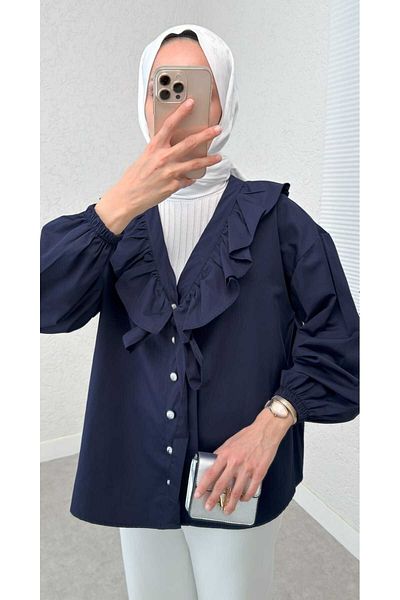 MODA VEDAT Flounce Collar Frilly Tunic -0420