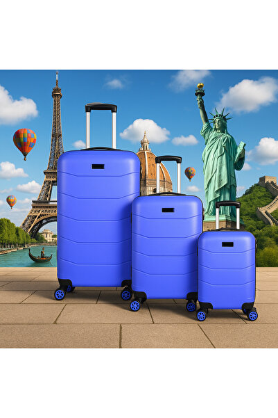 Bagacar Ultra Hafif Kırılmaz Silikon 3lü Set Valiz Lila+ETİKET HEDİYELİ!