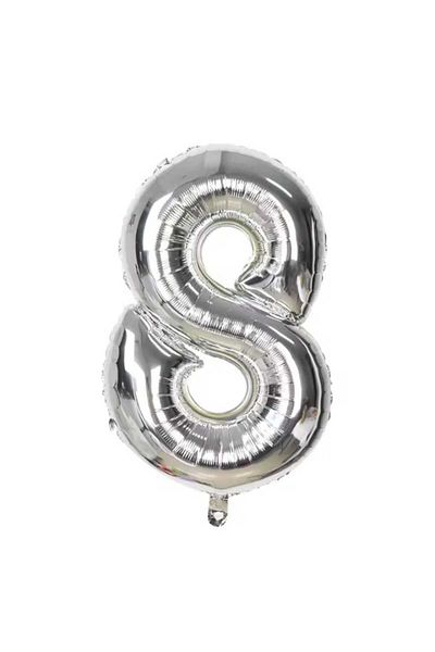 Party and Story 43cm silver number foil balloon 18 inch