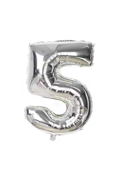 Party and Story 43cm silver number foil balloon 18 inch