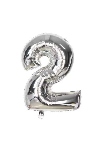 Party and Story Silver foil number balloon, size 43 cm, 18 inches