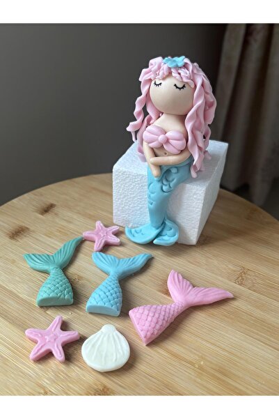 Maket Atelier Şeker Hamurundan Yapılmış Deniz Kızı Pasta Süsü