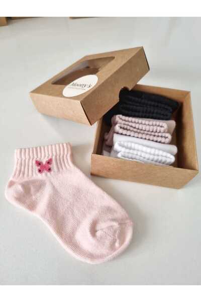 Moonys Socks Collection Комплект чорапи с детайли „Пеперуда“ за момичета, 4 броя