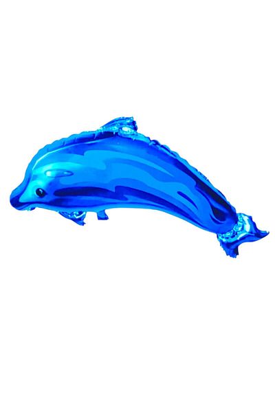 Party and Story Gold foil balloon in the shape of a dolphin