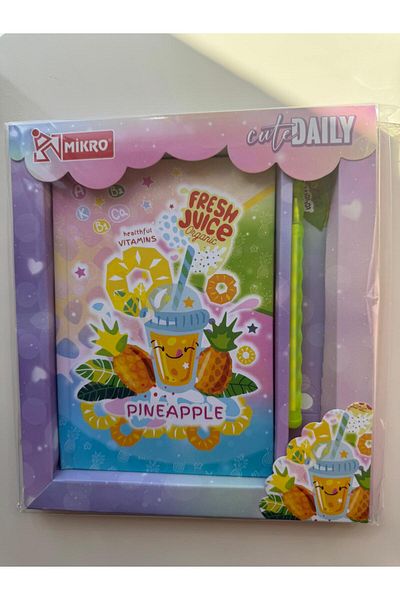 PARLAK EVREN Pineapple Pen Diary Notebook