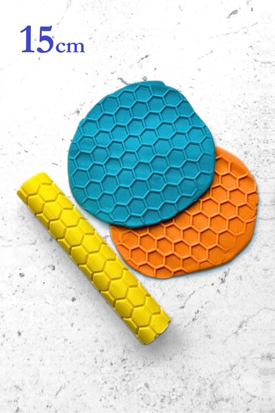 WE3D Petek Desenli Merdane Oklava - 15cm