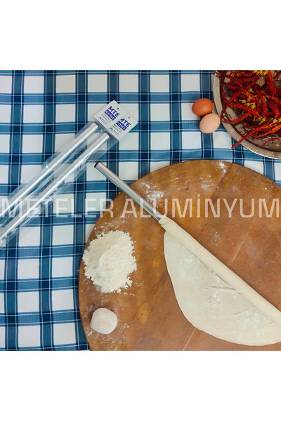 MTE HOME 50 Cm Gri Eloksallı Paslanmaz Alüminyum Oklava