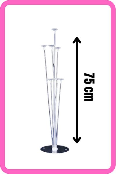 pellure 7 Balloon Stand Set - 75 cm Height Decorative Stand for Parties and Special Occasions