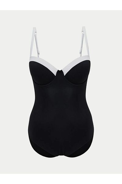 LC Waikiki Lcw Dream Black Heart Neck Strap Women's Swimsuit