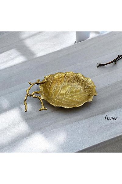 Invee 40X30 cm Cast Aluminum Gold Antique Oyster Decorative Plate