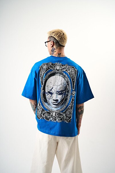 Respire Чоловіча футболка Oversize з принтом, синя