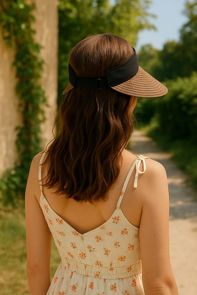 LAGRANZE Elegant Design Premium Straw Visor Hat