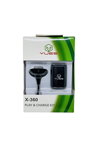 YUES Xbox 360 Controller Şarj Kiti – Şarj Edilebilir Pil ve USB Play & Charge Kablo