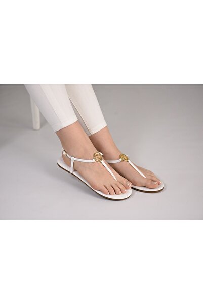 Tkees Sandale Flip Flops de damă albe cu cataramă