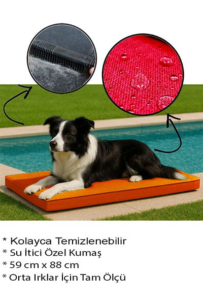 linapetshop Waterproof Outdoor Medium Dog Bed with Zipper 59X88