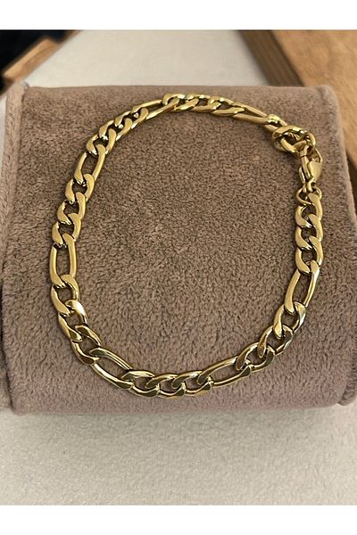 Rupen Kraft 316 L Surgical Steel Figaro Model Stainless Tarnish Gold Steel Bracelet