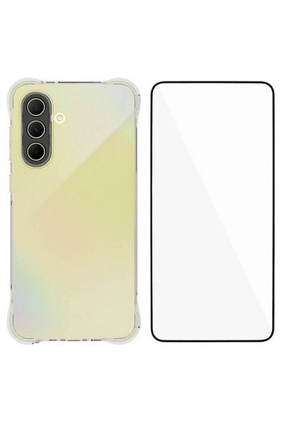 OEM Case Set for Samsung Galaxy A36 5G and Screen Protector, Antishock Silicone, Transparent, BzStore