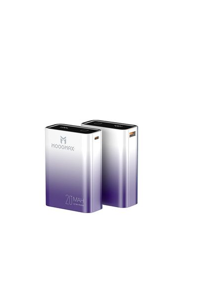 MOOGMAX Moog Max 20000mAh Mini Power Bank with Digital Display, 2 PD and USB Ports, Sky Blue