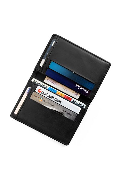 PARUNIV Portofel subțire RFID pentru bărbați, PARUNIV, negru antracit